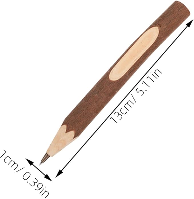Wood Ballpoint Pens 13cm Tree Bark Natural Biodegradable Writing Pens 10pcs Convenient for Office and School Supplies