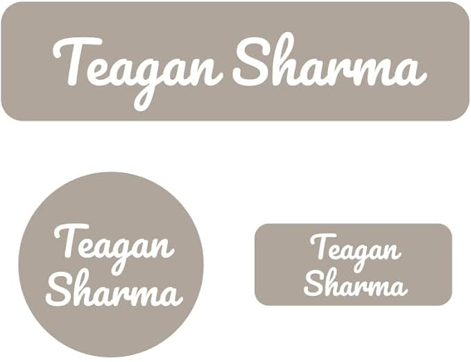 Name Bubbles - Kids Custom Name Labels for Daycare, School, Camp (102 Labels) - Personalized Waterproof Name Stickers for Clothes Tags, Lunch Boxes, Water Bottles, & School Supplies (Neutral Color)