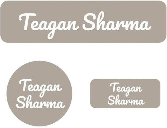 Name Bubbles - Kids Custom Name Labels for Daycare, School, Camp (102 Labels) - Personalized Waterproof Name Stickers for Clothes Tags, Lunch Boxes, Water Bottles, & School Supplies (Neutral Color)