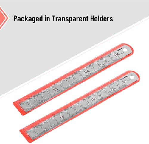 Mr. Pen- Machinist Ruler, 2 Pack, 150mm, Stainless Steel Imperial