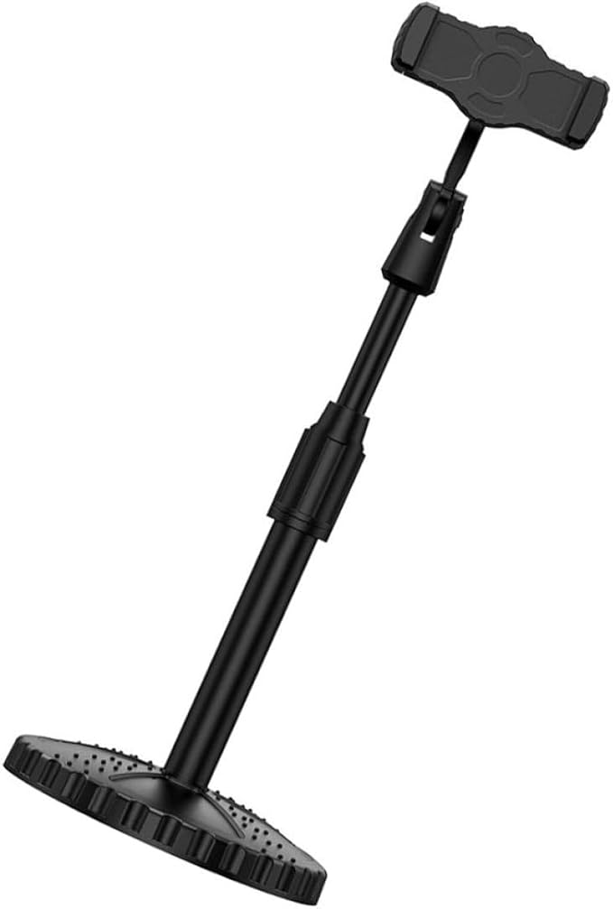 UKCOCO Telescopic Desktop Phone Holder Stand for Network Classes, Adjustable Black Mobile Phone Support Cradle for Live Streaming and Video Calls
