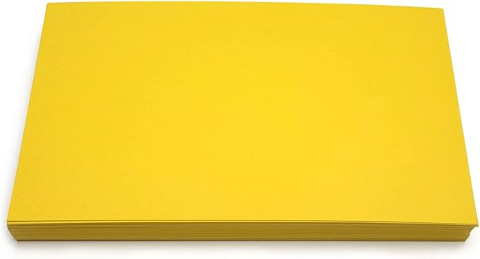 PPAPPAPPIYO 50 Pack 3x5 Colored Index Cards, 180gsm Premium Textured Blank Flash Cards, Heavyweight Cardstock for Study, Recipes, and DIY Crafts (yellow)