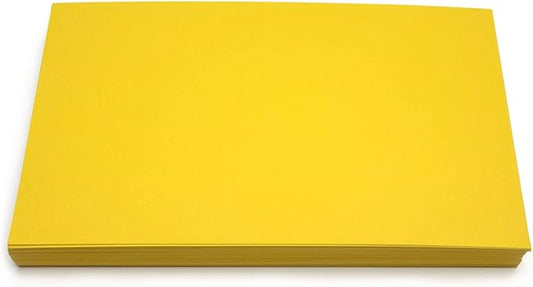 PPAPPAPPIYO 50 Pack 3x5 Colored Index Cards, 180gsm Premium Textured Blank Flash Cards, Heavyweight Cardstock for Study, Recipes, and DIY Crafts (yellow)