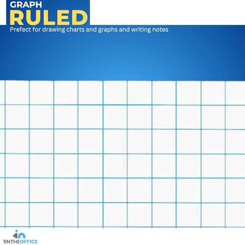 1InTheOffice Steno Pads Spiral 6x9 Quad Ruled, Graphing Paper Notebook Spiral, Top Bound, Graph Ruled, White, 80 Sheets, (6 Pads/Pack)