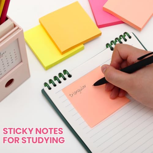 3x3 Sticky Notes, 4 Pads Clear Sticky Notes + 4 Pads Colorful Sticky Pads