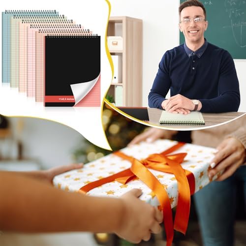 Resurhang 6 Pcs Top Spiral Notebooks,8.5 x 11 Inches,No Holes,Retro Colors