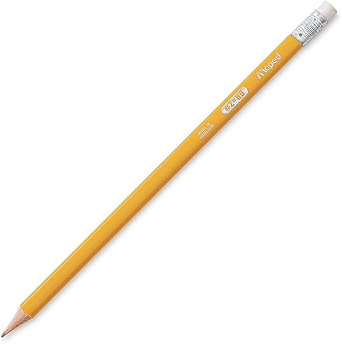 Maped - Essentials Triangular Graphite #2 Pencils 144-Pack - Smooth Writing - Durable HB Lead for Long-Lasting Vibrance - Latex Free Eraser