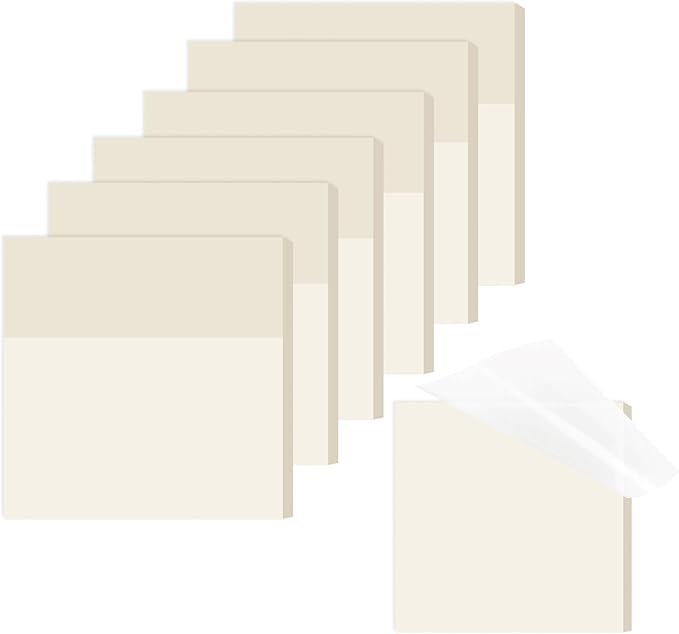M&G 300 Sheets Transparent Sticky Notes, Waterproof Self-Adhesive Translucent Sticky Notes Pads Clear Post It Notes for Books Annotation School & Office (3x3 inch)