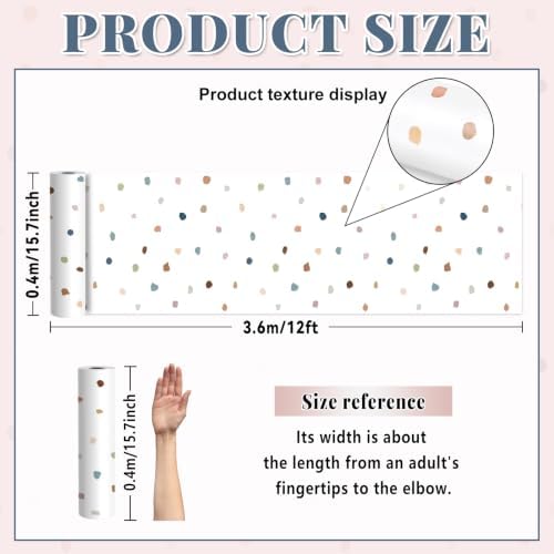Colorful Boho Polka Dot Bulletin Board Roll Non-Woven Fabric 15.7" x20ft