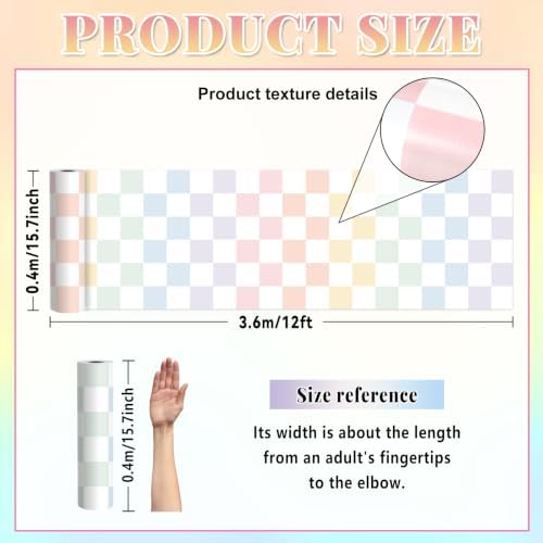 Colorful Checkered Bulletin Board Roll Non-Woven Fabric Poster 15.7" x12ft