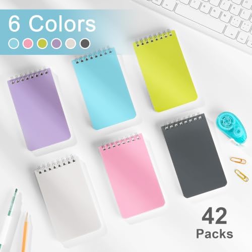 42 Packs Small Notebooks Bulk, 6 Assorted Colors