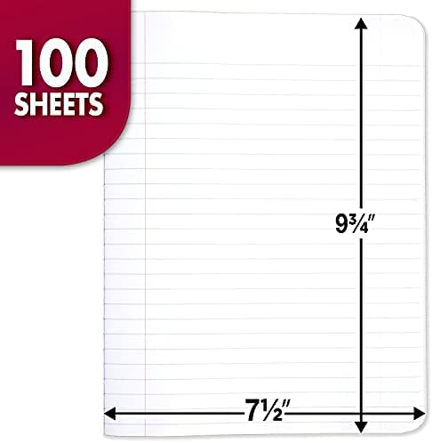 Mead Composition Notebook, 12 Pack, Wide Ruled Paper, 7-1/2" x 9-3/4", 100 Sheets per Comp Book, Black Marble (38301)