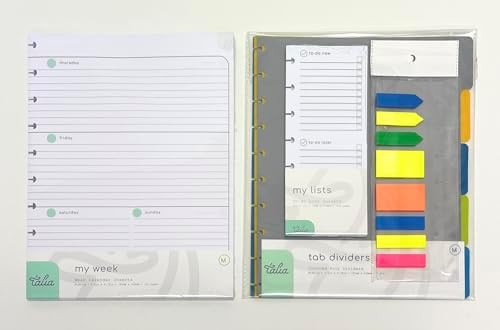 Talia Discbound Notebook Refills (Weekly Undated ORG Kit - Horizontal, Midsize (7.5in x 9.75in))