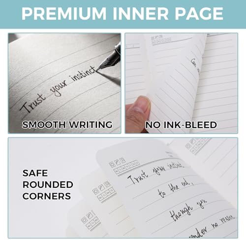 Thboxes 3 Pack Pocket Notebook Journals, A6 Hardcover Notepads, Pen Holder