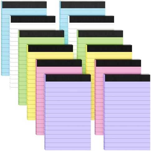 Colored Note Pads 12 Pack Small Notepad 3x5 In Mini Notepads Pocket Notepad