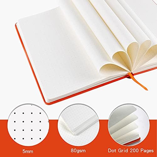 Journal notebook (A5-Dotted, Orange Color),192 Pages, Medium 5.7X8.3 inches - 80 gsm Thick Paper, Hardcover