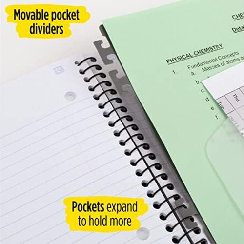 Five Star Advance Spiral Notebook, 3 Subject, College Ruled Paper, 150 Sheets, 11" x 8-1/2", Color Selected For You (06324)