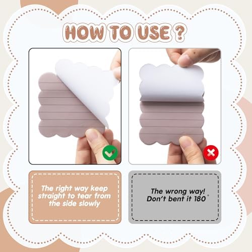 Eaasty 8 Pack Scalloped Sticky Notes Lined 3" X 3" Vintage Memo Pads