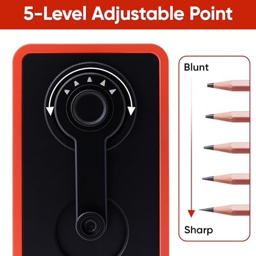 Deli Manual Pencil Sharpener, Deep Red