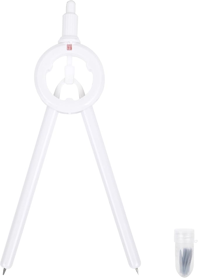 LABANCA 8 Pcs Compass Set with Protractor Rulers Pencil for Math Geometry (White8671)