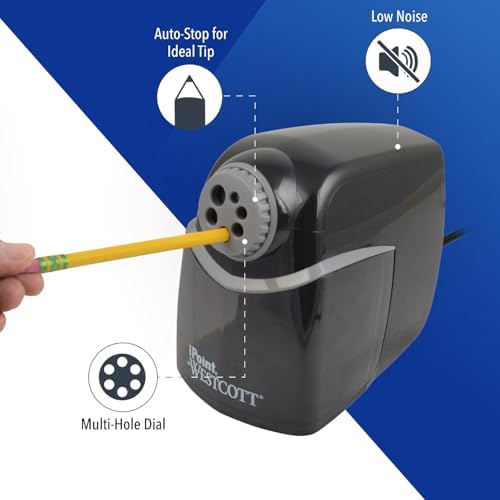 Westcott iPoint Heavy Duty Electric Pencil Sharpener for Home, School, and Office