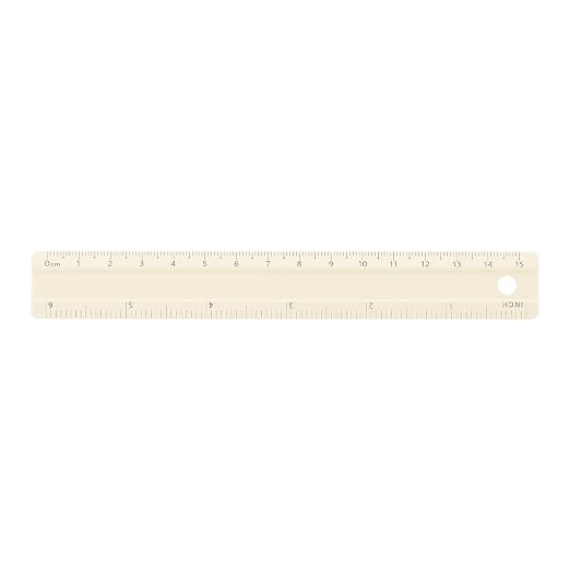 HARFINGTON Metal Straight Ruler 6 Inch(15cm) Metric Aluminum Alloy Measuring Rulers Scale Tool with Hole for Measure Study Reading Classroom Office, Beige