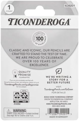 Ticonderoga Two-Hole Manual Pencil Sharpener, Yellow/Green, 6 Count