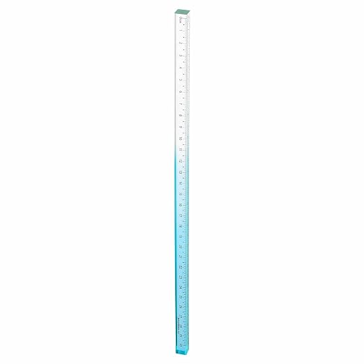 HARFINGTON Acrylic Clear Straight Rulers 30cm Metric Transparent Gradient Three-Dimensional Plastic Ruler Square Cube Measuring Tool for Classroom Office, Sky Blue