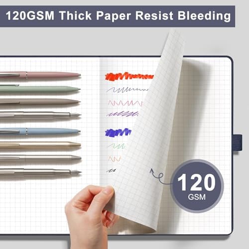 AHGXG Graph Grid Paper Notebook, 160 Pages, A5 Medium Size (5.7'' x 8.3'')