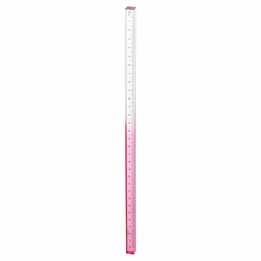HARFINGTON Acrylic Clear Straight Rulers 30cm Metric Transparent Gradient Three-Dimensional Plastic Ruler Square Cube Measuring Tool for Classroom Office, Pink