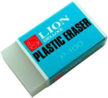LION Translucent White Plastic Erasers, 24 EA/Box, 1 Box (P-100)