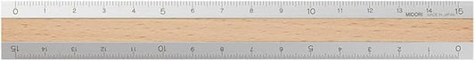Midori Aluminium + Wood Ruler 15cm Light Brown (42257006)