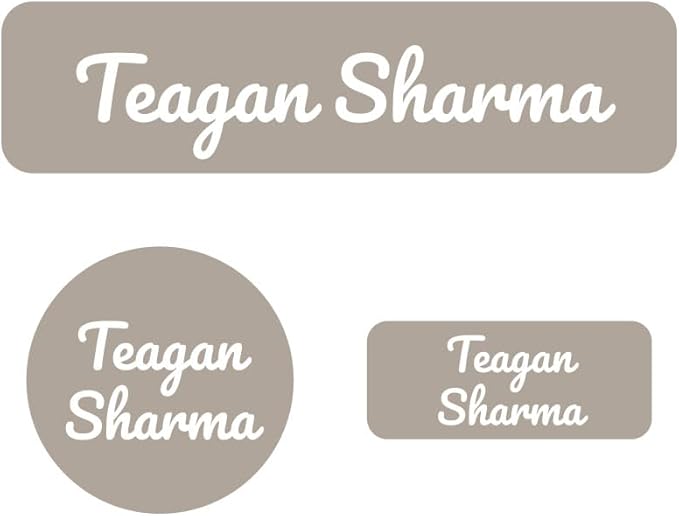 Name Bubbles - Kids Custom Name Labels for Daycare, School, Camp (144 Labels) - Personalized Waterproof Name Stickers for Clothes Tags, Lunch Boxes, Water Bottles, & School Supplies (Neutral Color)