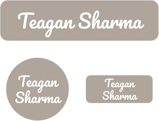 Name Bubbles - Kids Custom Name Labels for Daycare, School, Camp (144 Labels) - Personalized Waterproof Name Stickers for Clothes Tags, Lunch Boxes, Water Bottles, & School Supplies (Neutral Color)