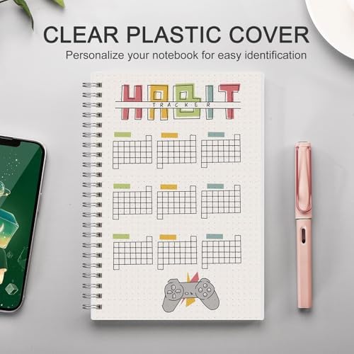 AHGXG Dotted Journal Spiral Notebook, 480 Pages, A5 (5.7"x 8.3")