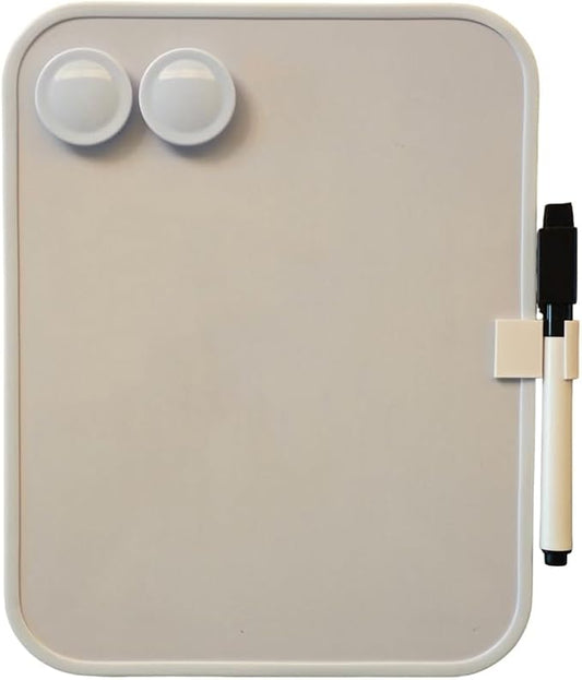 Small Dry Erase Board，Fridge Whiteboard，6" X 8" with Dry Erase Markers Magnetic and 2 Magnets，Mini Whiteboard for Office Door，School Lockers（White）
