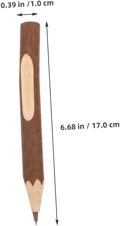 Wood Ballpoint Pens 17cm, 10pcs Small Natural Wooden Pens with Biodegradable Material, Convenient Writing Supply for Office and School Use