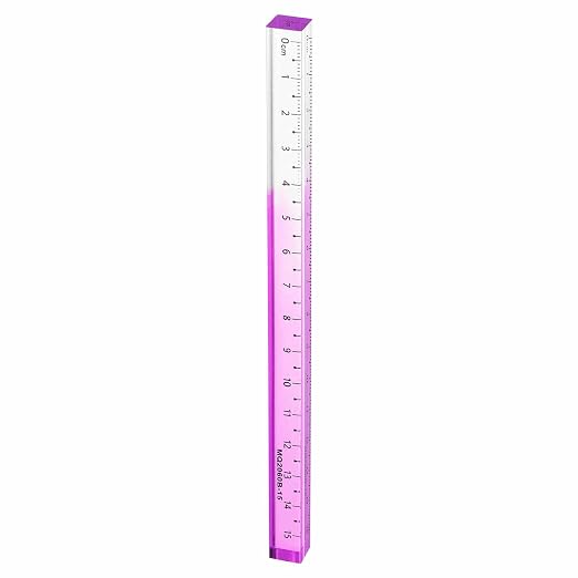 HARFINGTON Acrylic Clear Straight Rulers 15cm Metric Transparent Gradient Three-Dimensional Plastic Ruler Square Cube Measuring Tool for Classroom Office, Purple