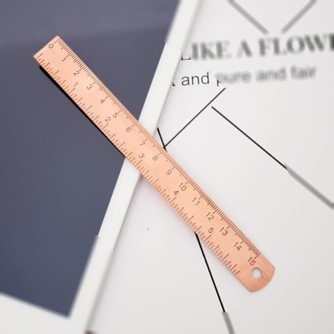 Rose Gold Ruler, Metal Drawing Ruler, Unisex Learning Measuring Ruler Bookmark Stationery for School Office Math Geometry Drafting Tools, Office School Supplies, Drafting Tools and Kits