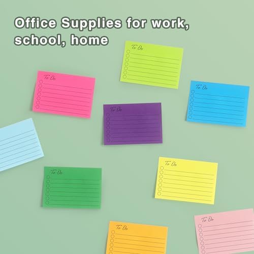 Eastern Wolf to Do List Sticky Notes, 3x4 in, 9 Neon Colors, 50 Sheets/Pad