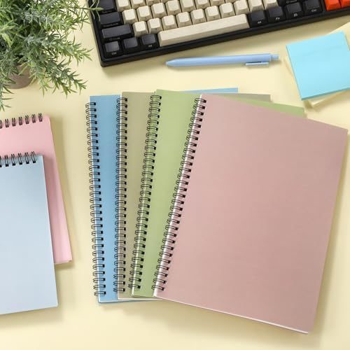 Fuutreo 6 Pack Spiral Notebook 10.5x7.45 Notebook,Earthy Tones,Grassland