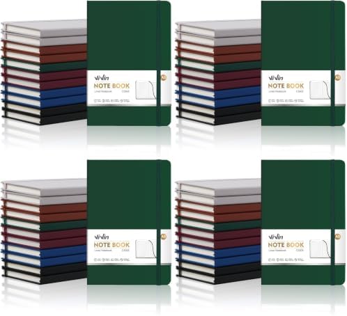 ViVin 48 Pack A5 Hardcover Lined Notebook,192 pg College Ruled 5.5x8.3