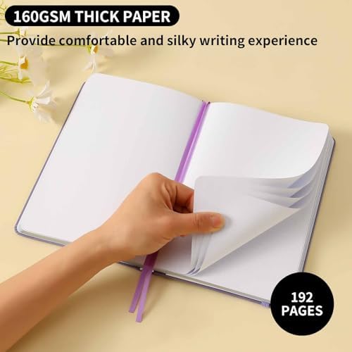Dot Grid Journal with 160GSM Thick Paper, 192 Pages, A5 Dotted Notebook for Work, School, Travel | 180° Lay Flat, Foil Stamped Cover, Elastic Band, 2 Bookmarks & Inner Pocket (Purple Castle)