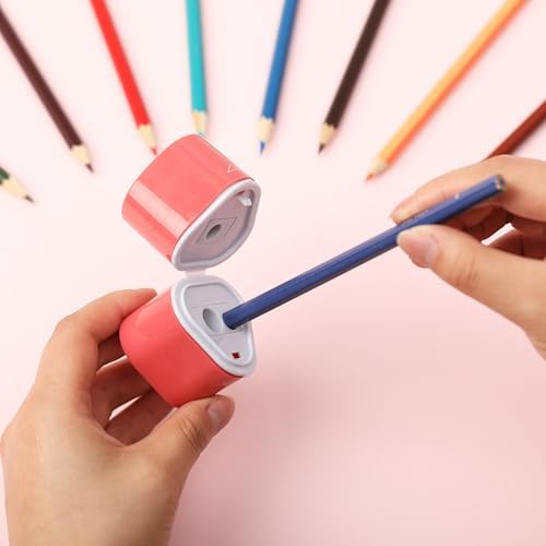 Mr. Pen- Pencil Sharpeners Manual, 6 Pack, 3 Holes, Colorful