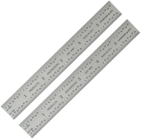 PEC Tools 6"/150mm Machinist Ruler, English & Metric, High Precision