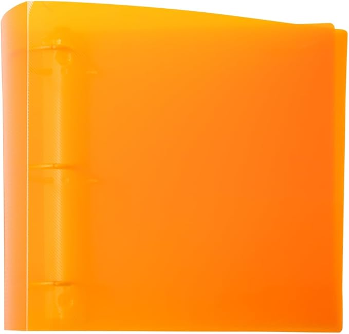 JAM PAPER Plastic 4 inch Binder - Orange 3 Ring Binder - Sold Individually