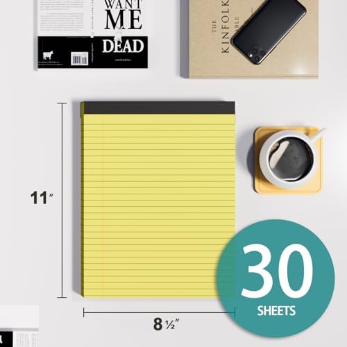 Legal Pads 8.5 x 11, 3 Pack Yellow Wide Ruled Legal Note Pads 8.5 x 11 Pads