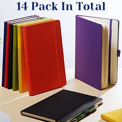 Laumoi 14 Pack Hardcover Lined Journal Notebooks Bulk, Bright Color, A5