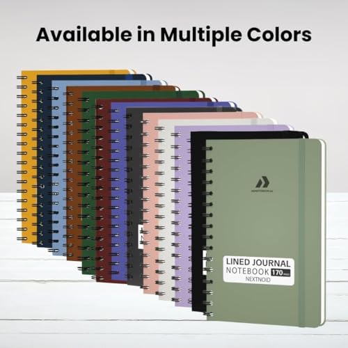 Nextnoid A5 Lined Spiral Notebook - 170 Pages, College Ruled, Blush Pink