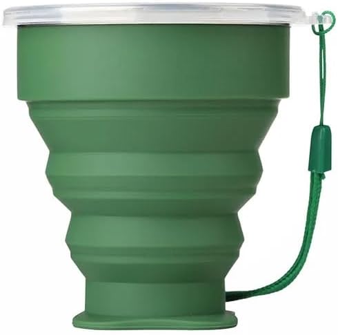 200ml Portable Silicone Folding Water Cup Outdoor Telescopic Collapsible Foldable Mug with Lid for Travel Camping